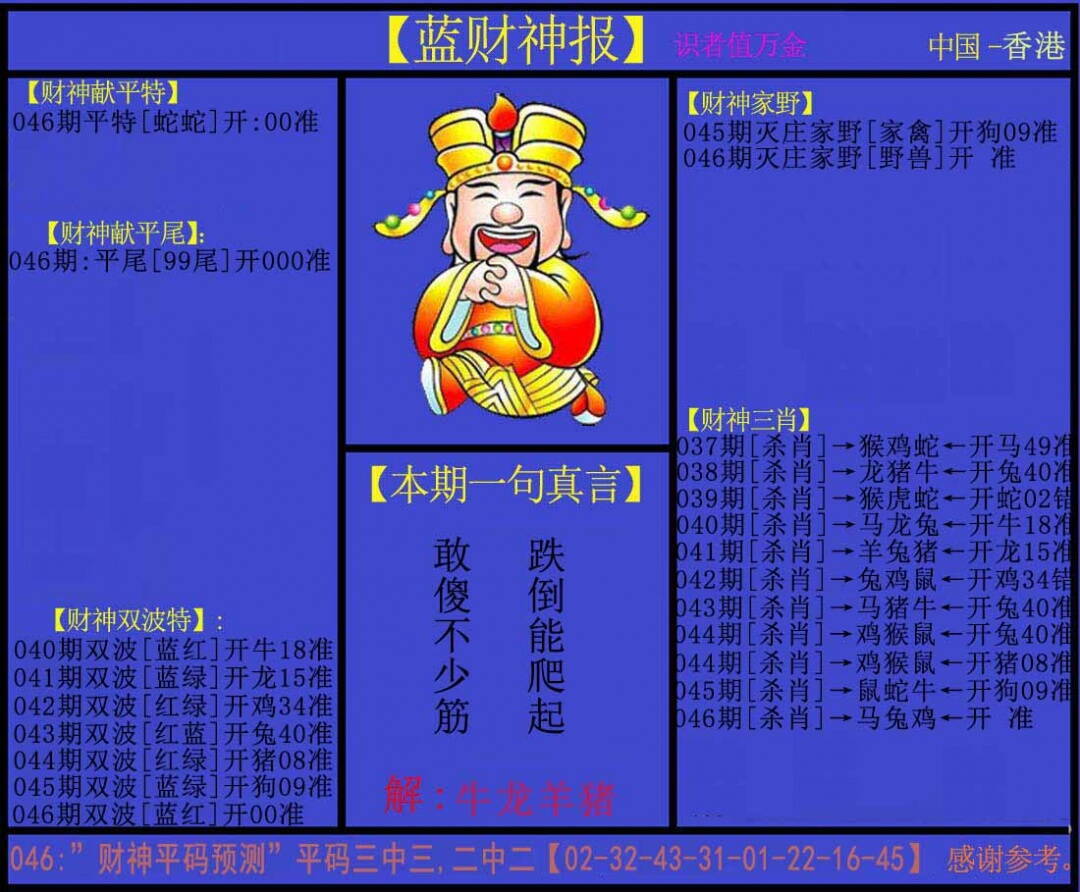 港彩图库 2026 蓝财神