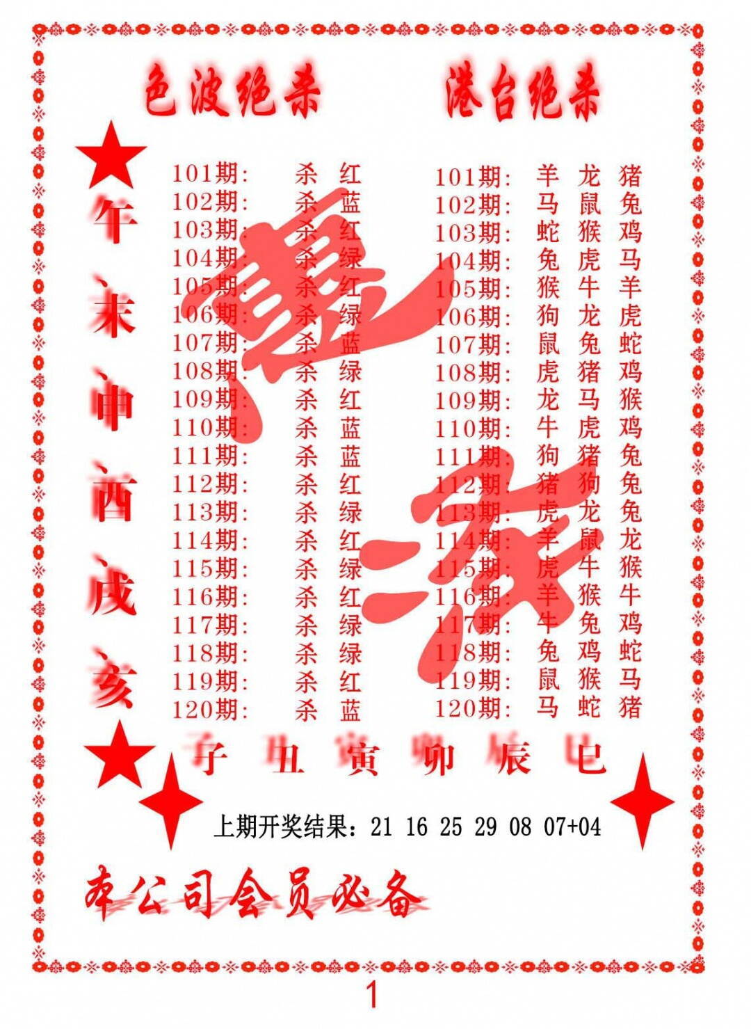 澳彩图库 2026 色波绝杀-港台绝杀